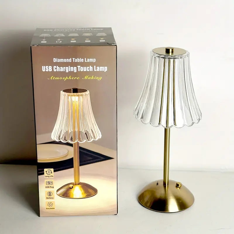 Modern LED Crystal Table Lamp with Touch Control